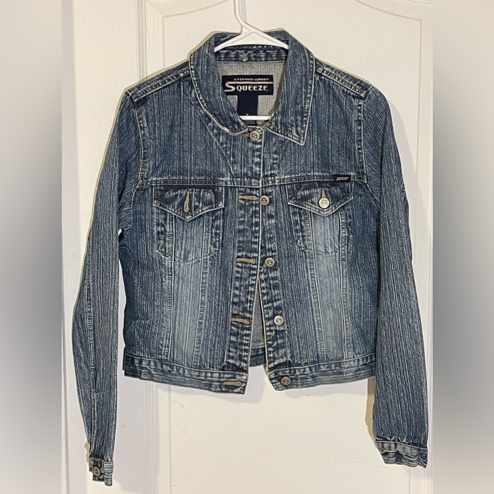 Stephen Hardy Squeeze Women's Denim Jean Jacket Button Front Size Medium